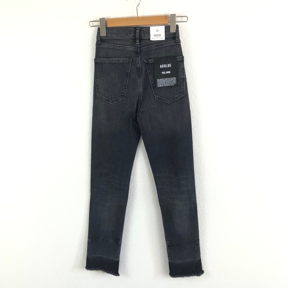 NWT AGOLDE Ruby High Rise Crop Let Down Jeans - Picture 6 of 6